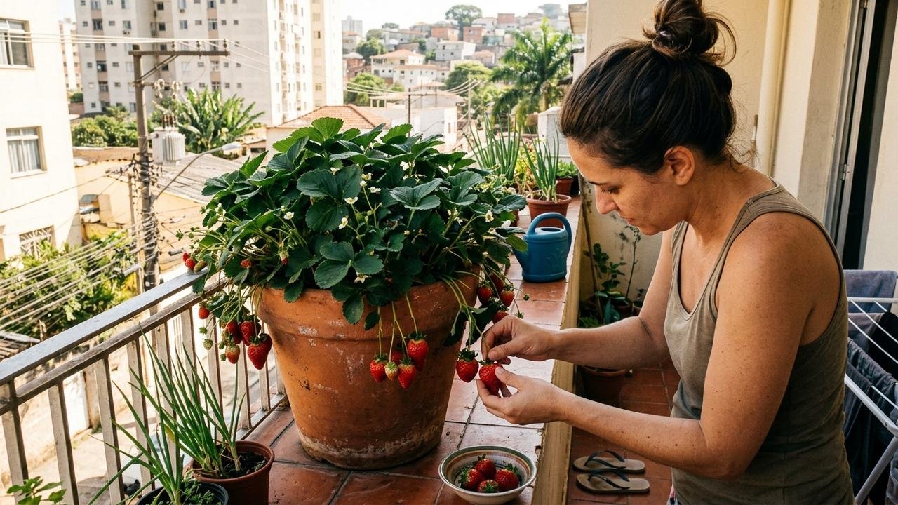 Como plantar morangos em vasos pequenos e cuidar do morangue