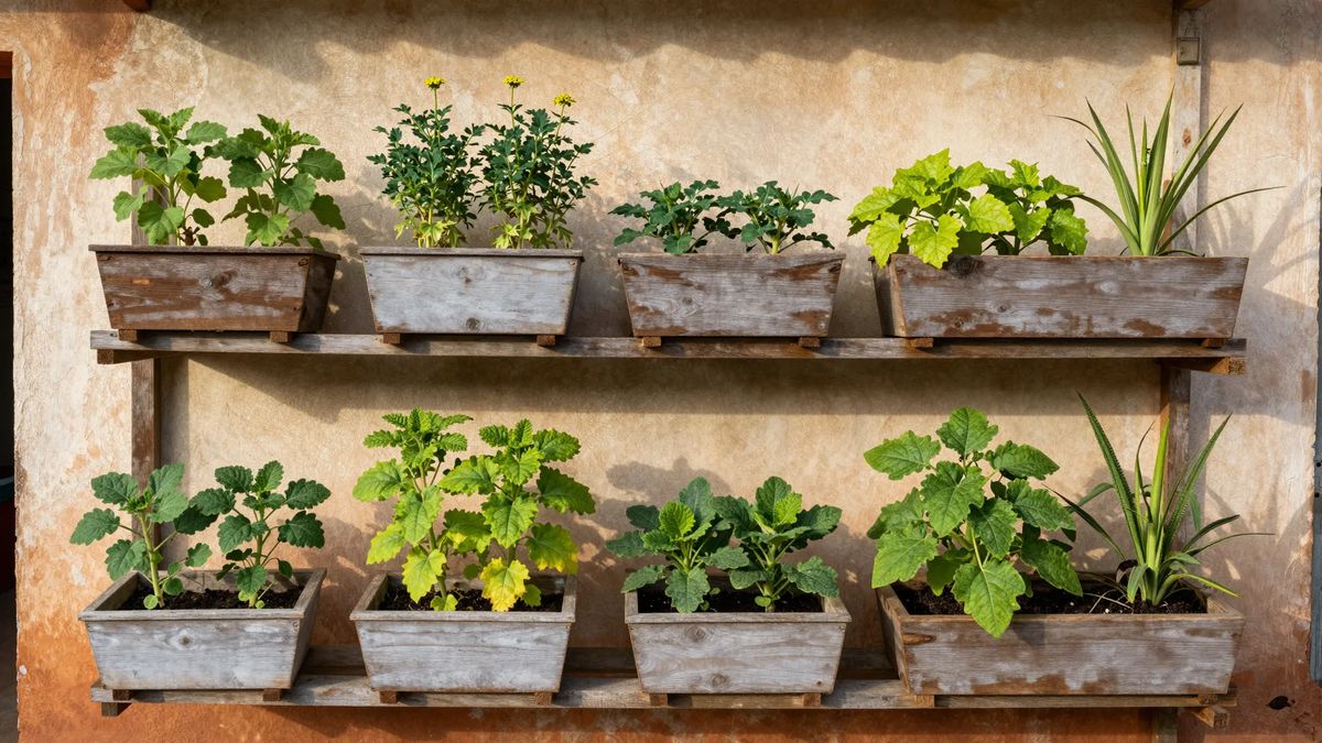 Horta vertical: sol, espécies de ciclo curto e material segu